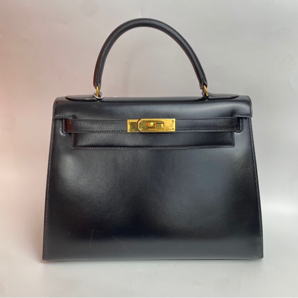 Pre Loved Hermès Kelly 28 Black Boxcalf